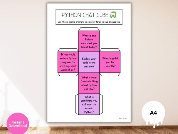 Python Chat Cube – Printable Coding Activity (FREE)