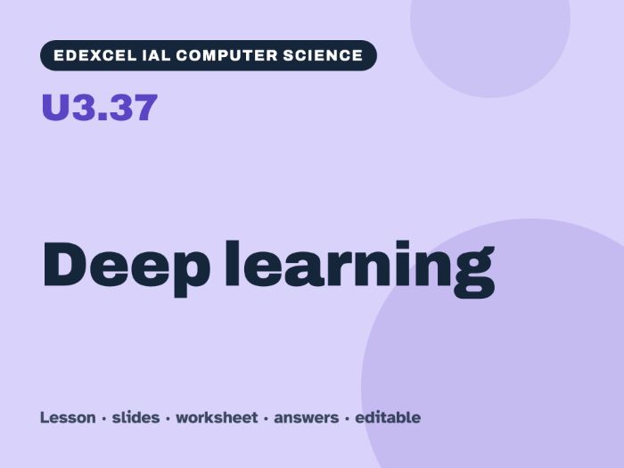 Edexcel IAL Computer Science – U3.37 Deep learning – Lesson & Worksheet