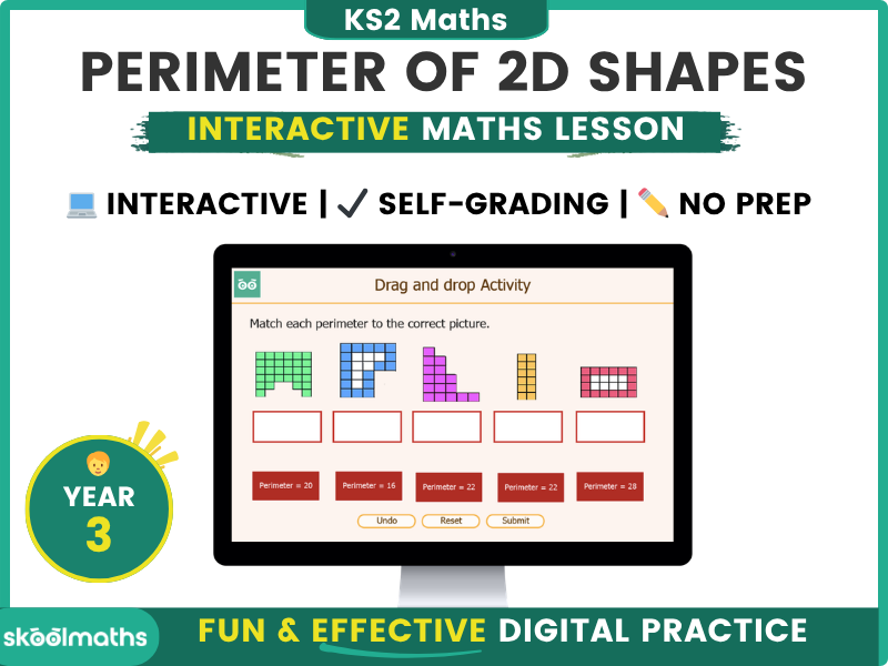 Perimeter of 2D Shapes - Year 3 Interactive Digital Maths Lesson and Activities