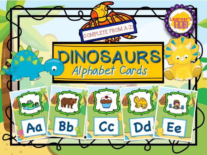 DINOSAUR THEME ALPHABET CHART | CARDS | Teaching Resources