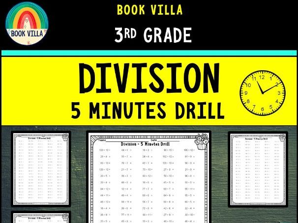 Division Practice 5-Minute Drill Worksheets | Timed Division Facts for Fluency