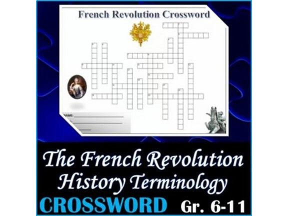 The French Revolution Crossword Puzzle - World History Activity Worksheet