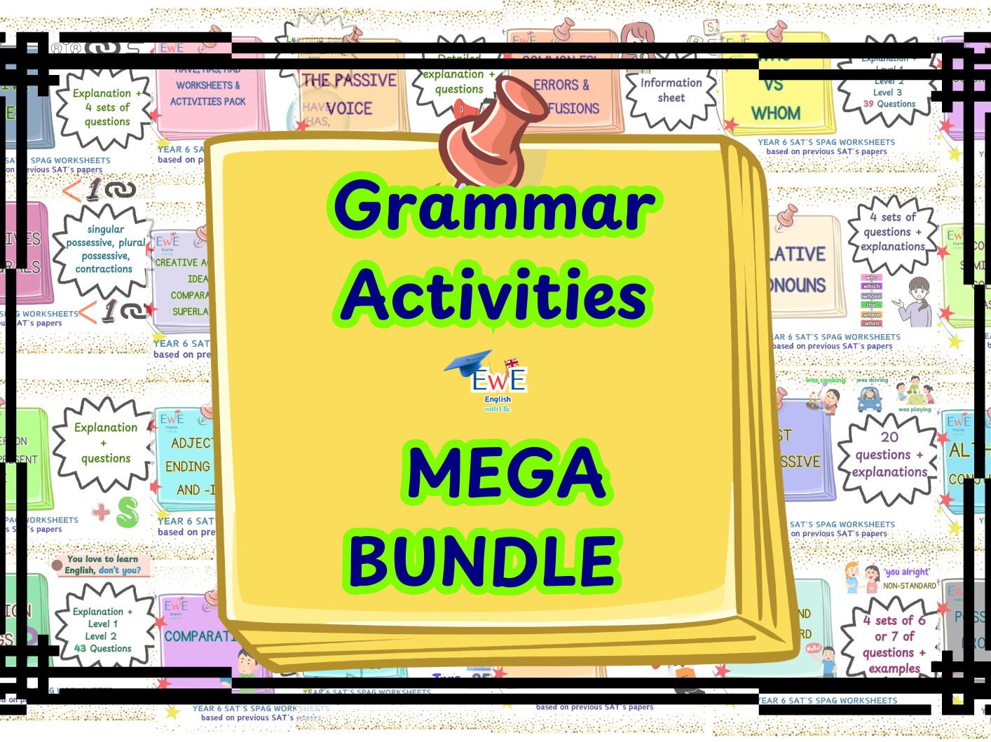 General Grammar Activities MEGA BUNDLE 20 Broad Topics