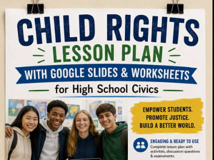 Child Rights Lesson Plan with Google Slides & Worksheets for High School Civics