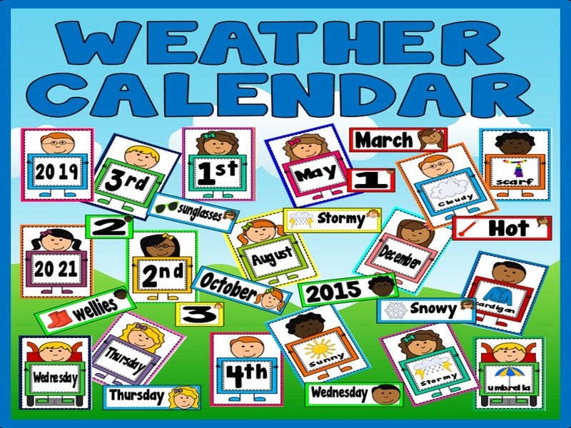 WEATHER CHART CALENDAR TEACHING RESOURCES MULTICULTURAL DIVERSITY EYFS KS1 days months
