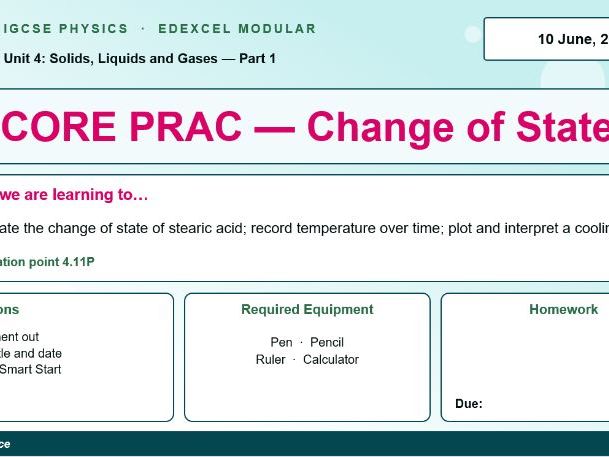 IGCSE Physics: Change of State Core Practical | Edexcel Modular | Unit 4 | L6 & 7