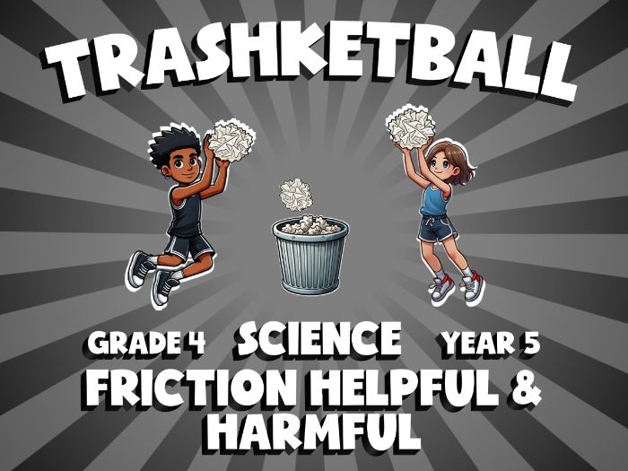 Friction Helpful & Harmful TRASHKETBALL Science Game | No-Prep Year 5 Review Activity