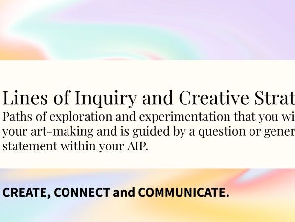 IB DP Visual Art Creative Strategies and Introduction to Developing Lines of Inquiry