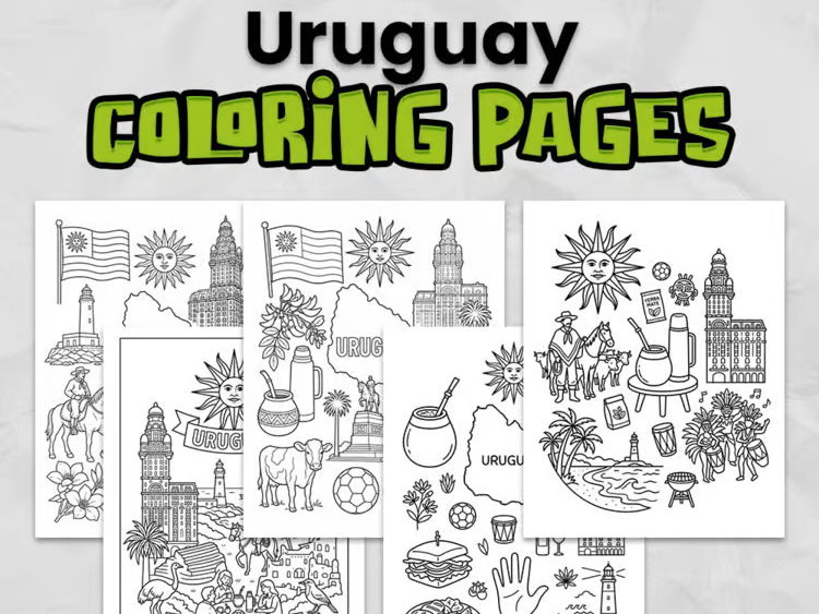 Uruguay Colouring Pages | Uruguay Country Study | Geography Activity for KS1 & KS2