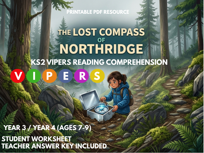 Key Stage 2 VIPERS Reading Comprehension: The Lost Compass of Northridge (Printable PDF)