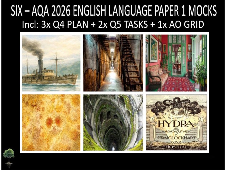 SIX - AQA PAPER 1 | 2026 FULL MOCKS | Q4 PLAN | Q5 TASKS | AO GRIDS