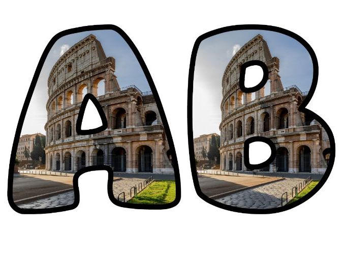 Rome Colosseum Gladiator Lettering Set | Classroom Display | Upper & Lowercase, 0-9 and Signs