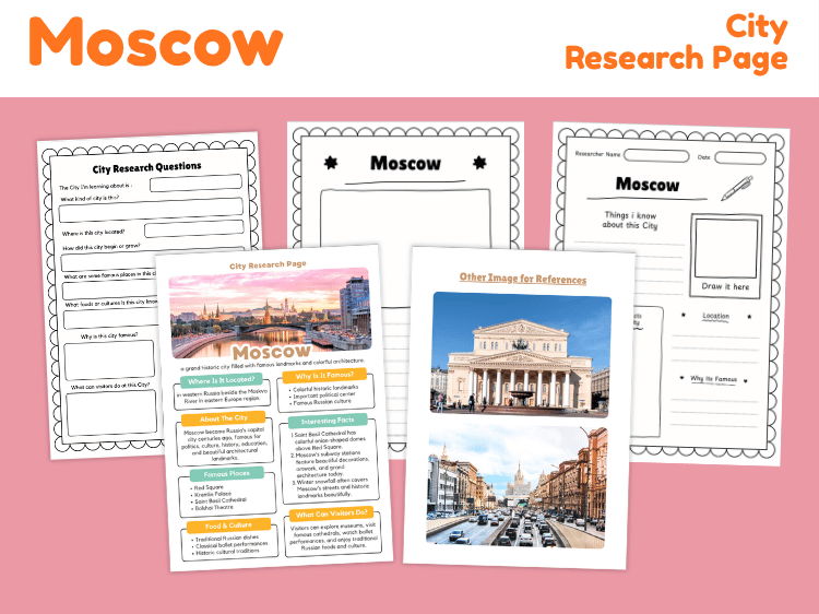 Moscow City Research Project | Geography & Culture Worksheets