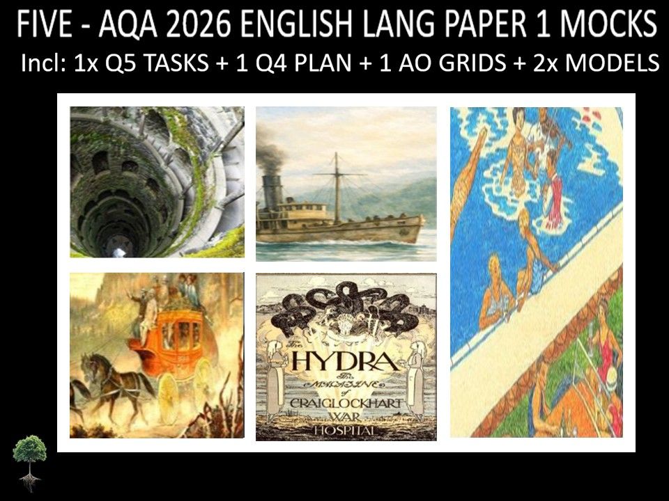 FIVE - AQA PAPER 1 | 2026 FULL MOCKS | Q5 TASKS | Q4 PLAN |AO GRIDS | MODELS
