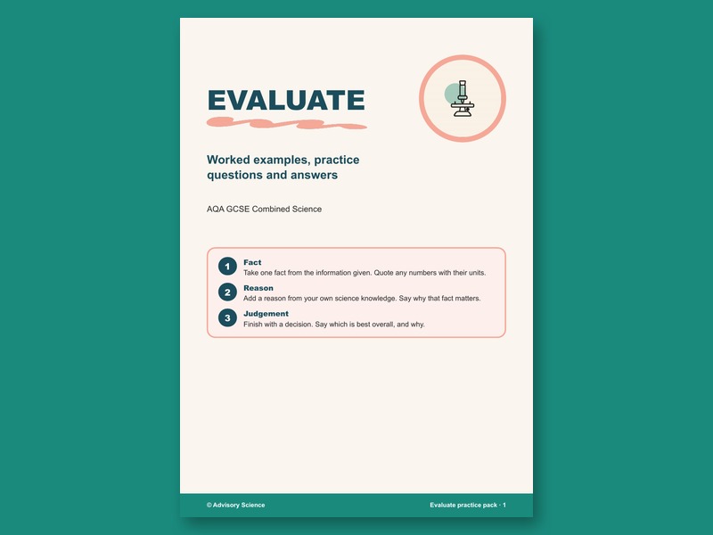 How to Answer Evaluate Questions in GCSE Science: AQA Practice Pack with Answers