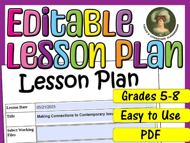 Connections to Contemporary : Editable Lesson Plan for Middle School