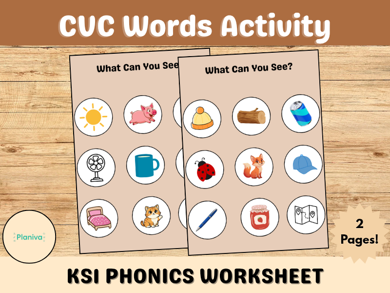 CVC Words Activity | KS1 Phonics Worksheet