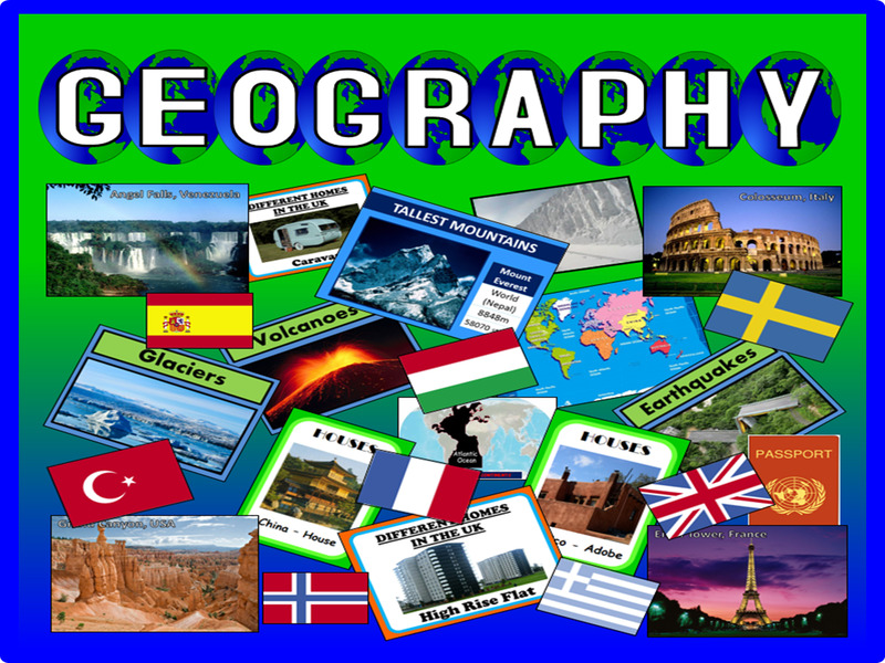 GEOGRAPHY TEACHING RESOURCES- CLASS DISPLAY KEY STAGE 1-4 DISPLAY