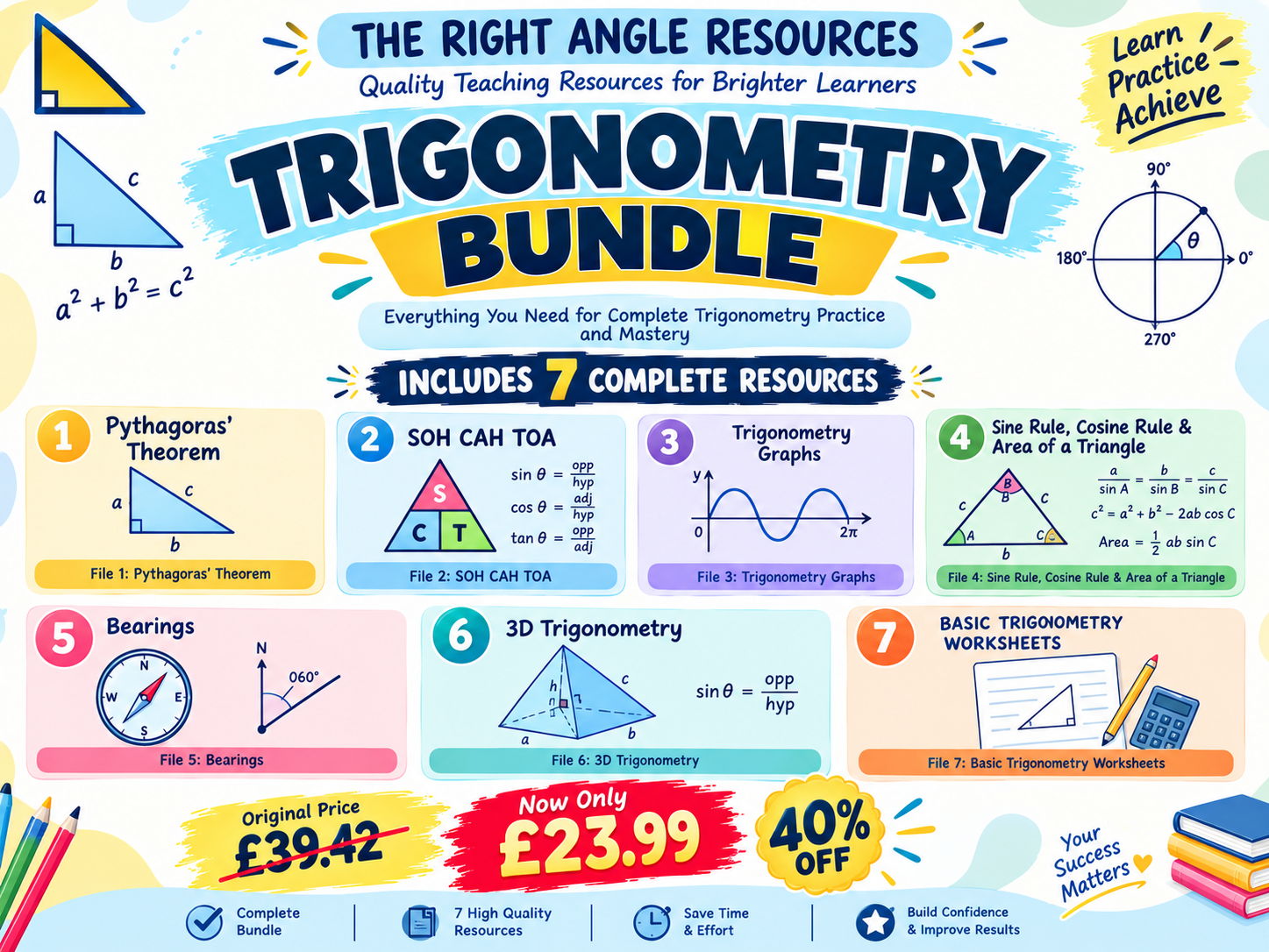 Trigonometry Complete Mastery Mega-Bundle | IGCSE 0580 & GCSE Mathematics