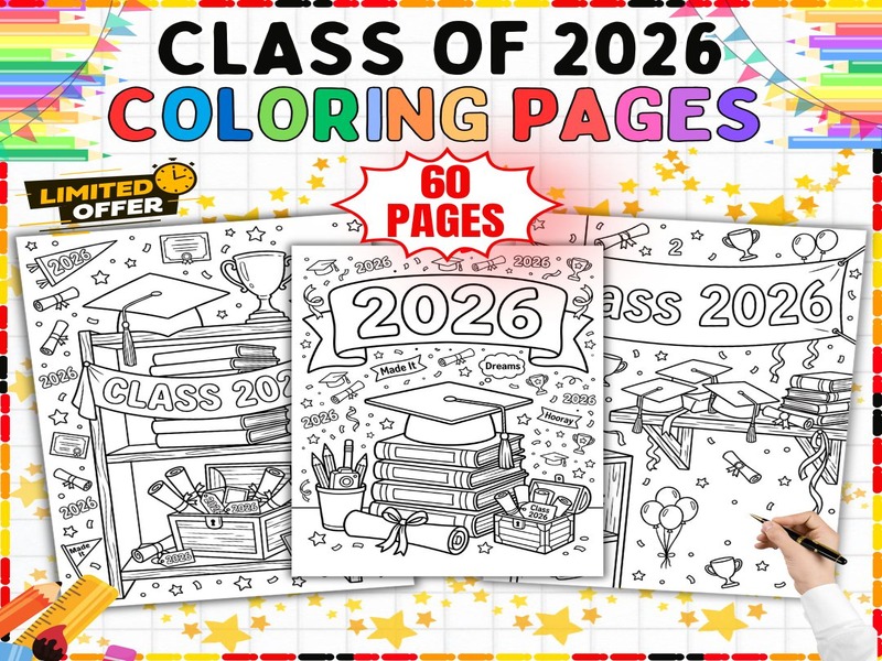 End of Year Coloring Pages | 60 Printable Sheets | Last Week of School Activity