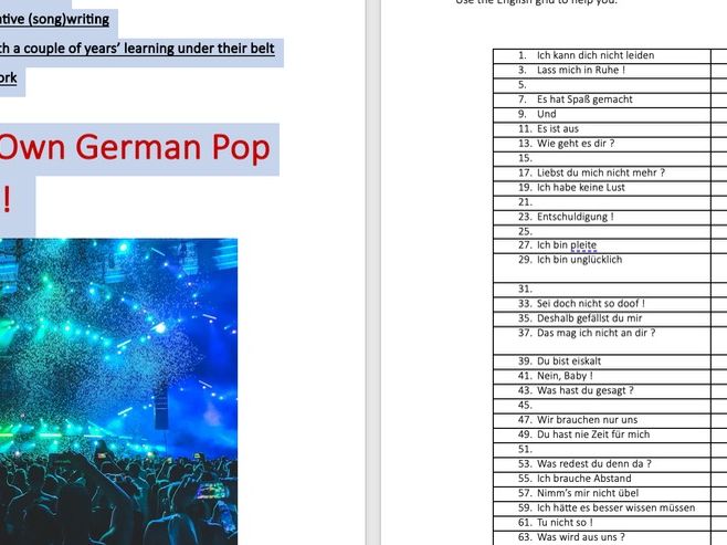 Write Your Own German Pop Song, Baby !