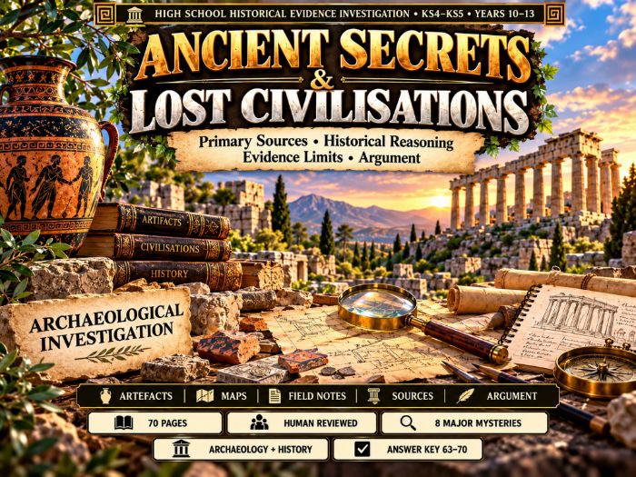Ancient Secrets & Lost Civilisations | KS4–KS5 Historical Investigation | 70 Pages