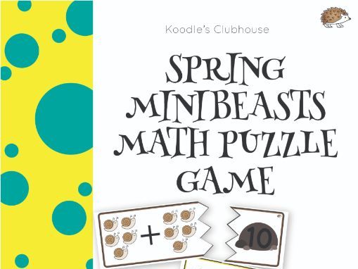Spring minibeasts math puzzle game