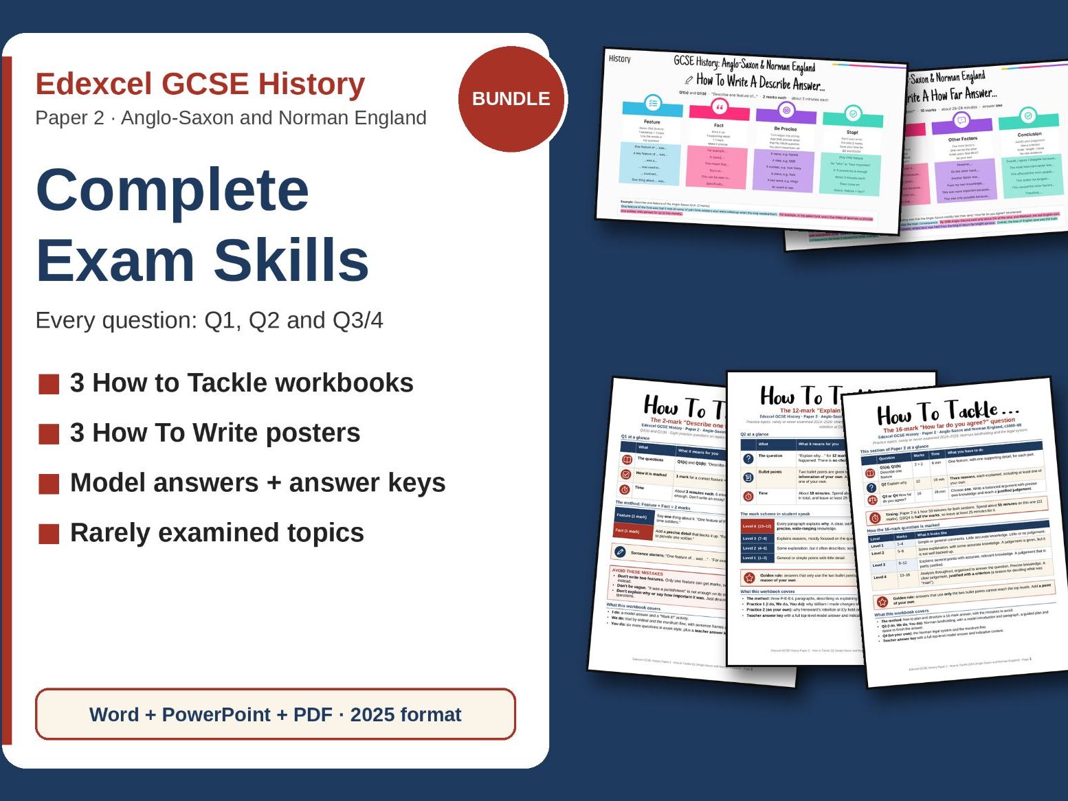 Edexcel GCSE Anglo-Saxon/Norman England Exam Skills Bundle - with ...