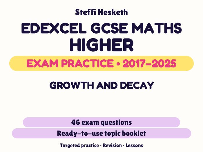 Edexcel GCSE Maths Higher: Growth and decay Exam Questions | 2017-2025