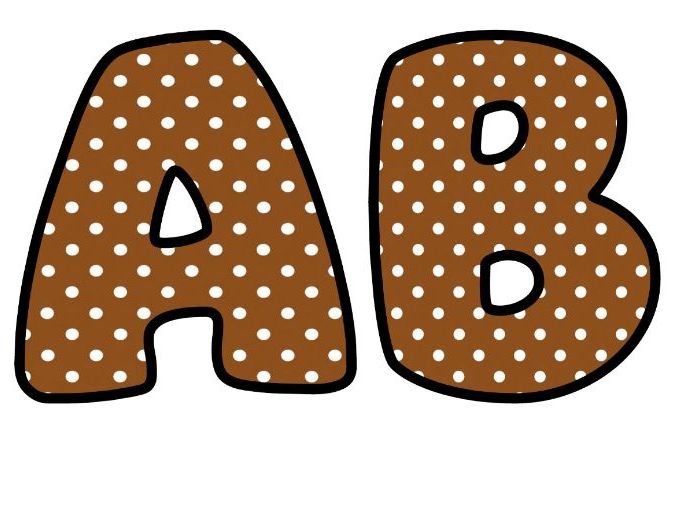 Brown Mini Polkadot Bubble Letters | Polka Dot Bulletin Board Letters | Classroom Display Pack