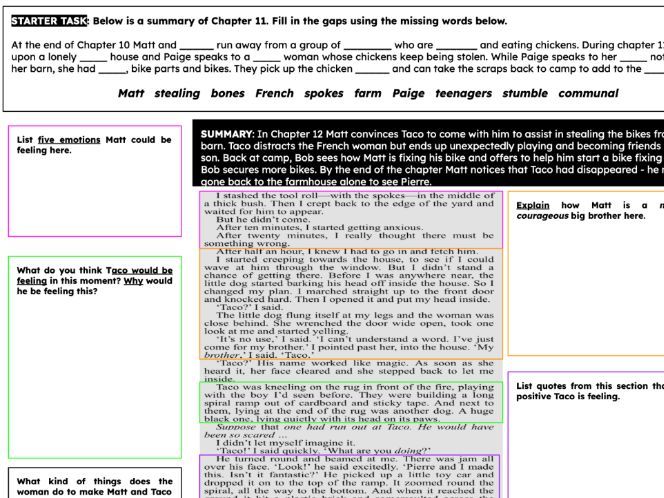 "After Tomorrow" Chapter 12 Extract Analysis