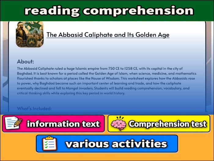 The Abbasid Caliphate and Its Golden Age - Reading Comprehension & Activities