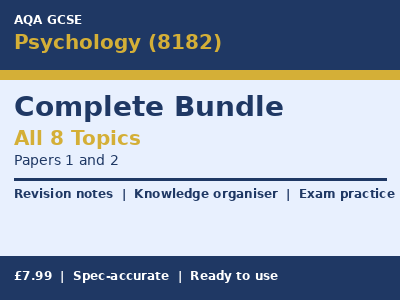 AQA GCSE Psychology (8182) Complete Revision Bundle All Topics