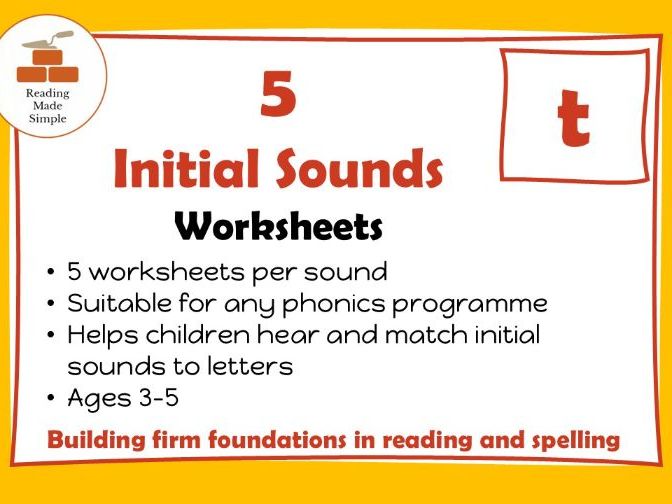 Tt Initial Sounds | 5 Worksheets