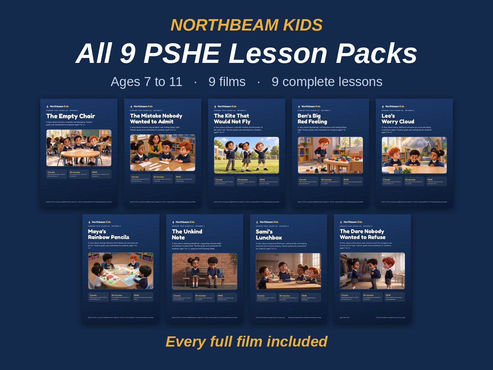 KS2 PSHE Bundle: 9 Northbeam Kids Lessons with Animated Films