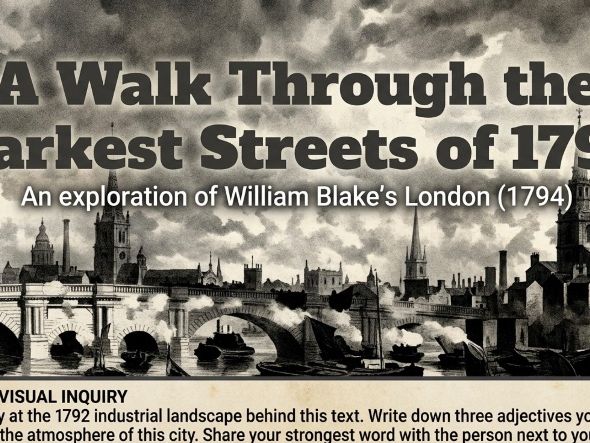 London by William Blake | Poem Analysis Deck | Years 9-10 | Discussion-Based