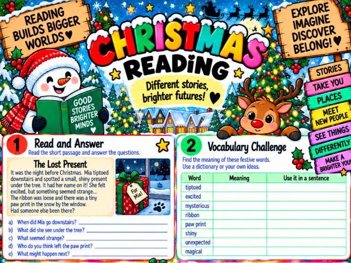 Christmas Activity Workbook Years 4–6 | 13-Page Cross-Curricular Festive Pack