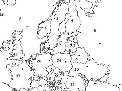 Europe: Countries and Capitals – Labeling Map Activity (With Answers)