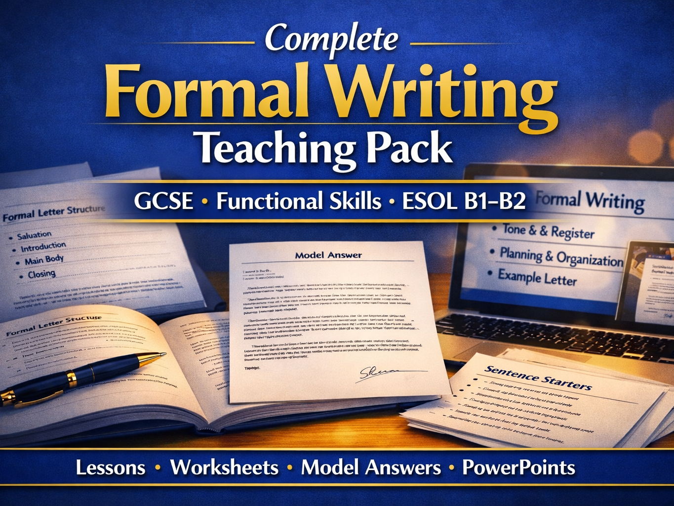 Complete Formal Writing Lesson Pack 2026 – 2027 GCSE, Functional Skills & ESOL B1–B2 (Worksheets + Answers · Printable · Exam Practice)