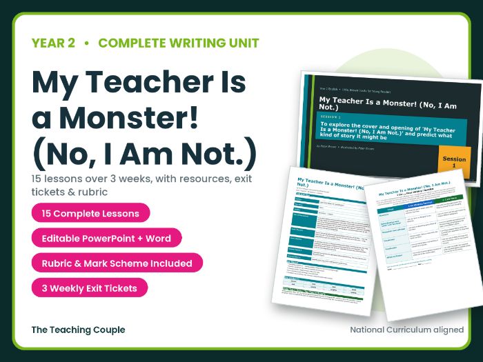 My Teacher Is a Monster! (No, I Am Not.) | Year 2 English Unit