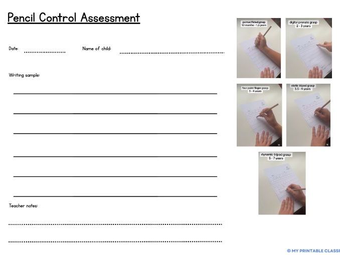 Pencil Control Assessment - teacher copy