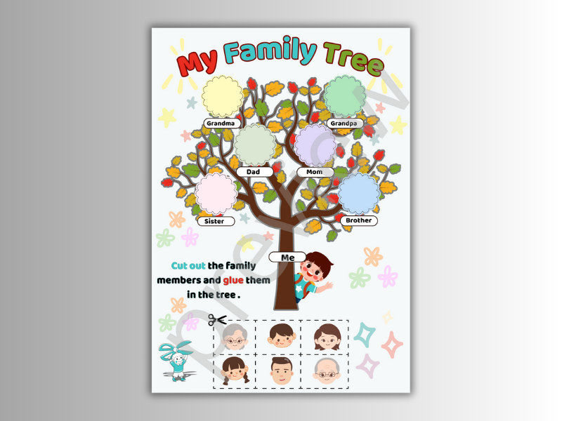 Fun Printable Family Tree Worksheet for Kids