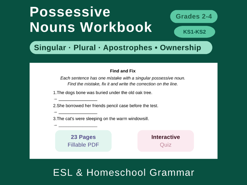 Possessive Nouns: US English K1-2