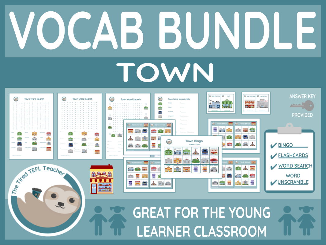 ESL Places Around Town Vocabulary Bundle