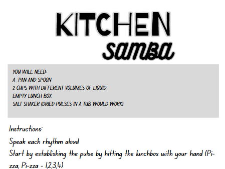 KITCHEN SAMBA ACTIVITY
