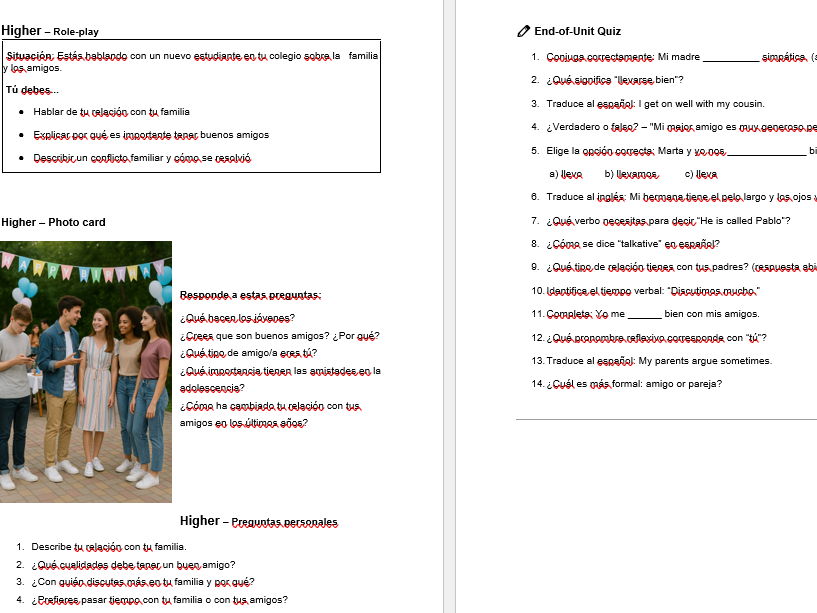 Spanish GCSE Workbook + Answers (new from 2024) - PART 3 of 4