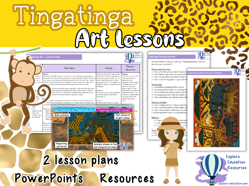 KS2 Art – x2 Tingatinga African Art Lessons with PowerPoints and Worksheets