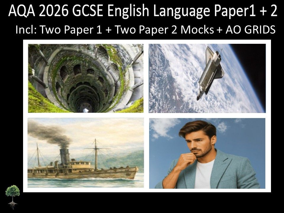 Four AQA 2026 GCSE English Language Paper 1 & 2 Mocks | AO Grids