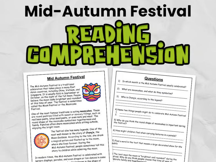 Mid-Autumn Festival Reading Comprehension for KS2 | Guided Reading Task