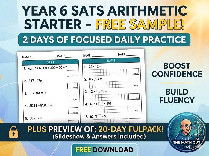 Free Year 6 SATs Arithmetic: 2-Day Starter